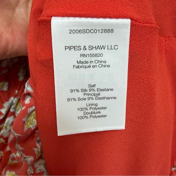 NWT Veronica Beard Josephine Silk Ruche Stretch Mini Dress Floral Red Size 14 - Picture 9 of 10